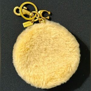 Coach Shearling Coin Keychain